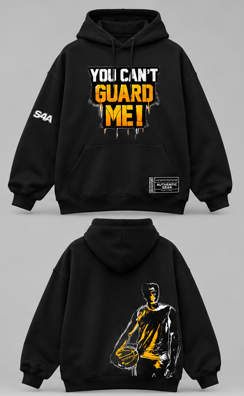 S4A You Can't Guard Me black oversized hoodie front and back