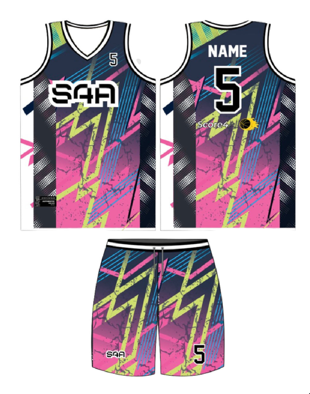 S4A Jersey Design #610 — front, back and matching shorts