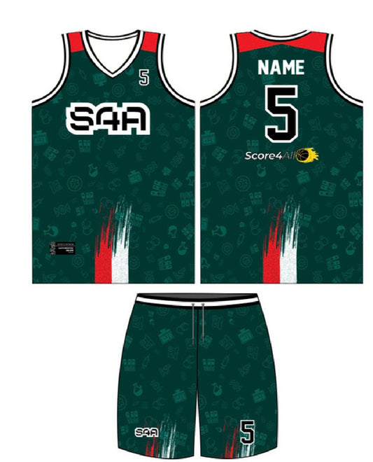 S4A Jersey Design #628 — front, back and matching shorts