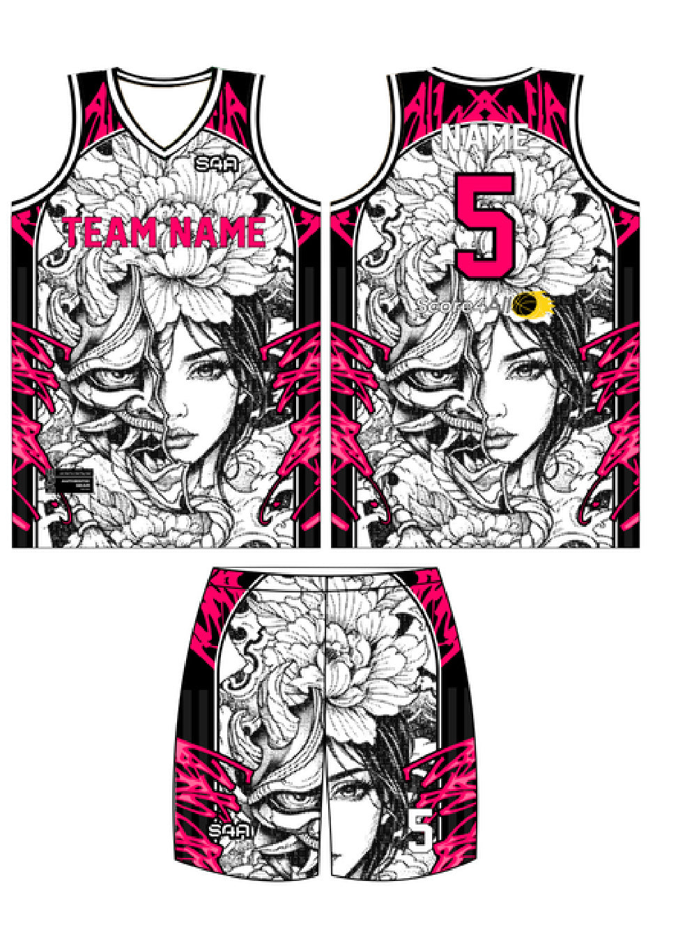 S4A Jersey Design #637 — front, back and matching shorts